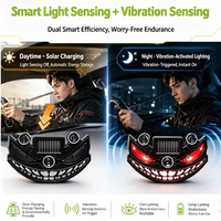 Lampe d'ambiance néon dynamique solaire LED, lumière de voiture œil de démon, décoration sans fil pour pare-brise avec ventouse et capteur de voiture