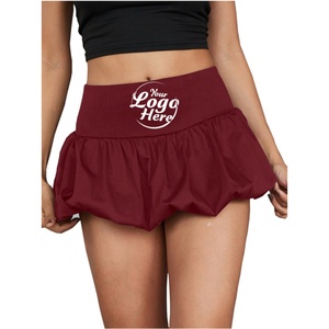 Falda de tenis vaquera transpirable y ecológica para mujer, con estampado, cintura natural, dobladillo con volantes, corte A, corta, informal, de verano - Product Image 5