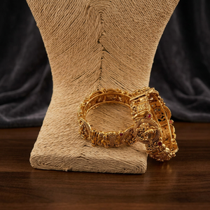 PADMAWATI Luxury Brass Gold Plated High Quality Multi Color Indian Traditional Bridal Bangles Gemstone Accents Wedding - Product Image 4