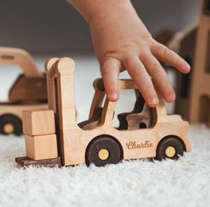 ของเล่นรถขุดไม้แบบกำหนดเองได้ เป็นมิตรกับสิ่งแวดล้อม สำหรับคริสต์มาสแรก วันเกิดครบรอบ 1 ปี ของเล่นรถก่อสร้างแบบปรับแต่งได้ - Product Image 2