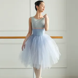 Лидер продаж, контрастный цветной кружевной балетный танцевальный трико с круглым вырезом, простая стильная модная гимнастическая одежда