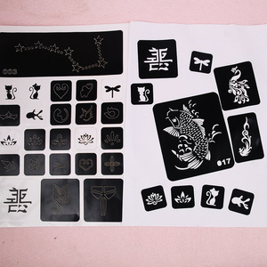 Pochoir de tatouage temporaire au <span class=keywords><strong>henné</strong></span> HH, motif petite fleur et papillon, pour aérographe, avec paillettes, pour femmes et enfants - Product Image 5