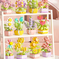 Mini jouets pour enfants, blocs de décoration pour la maison, fleurs en pot