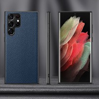 Étui en cuir véritable le plus vendu pour Samsung Galaxy S25 Ultra PLUS étui de téléphone arrière en cuir Litchi