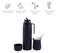 1 litro Thermos Yerba Mate Flask Double Paroi en acier inoxydable Thermo yerba mate cup and bombilla set Complete Yerba Mate Kit