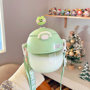 Cốc Bụng Ống Hút 710Ml Họa Tiết Mới Chai Nước Bằng Nhựa Có Dây Đeo Cầm Tay Bình Nước Bằng Nhựa Cho Học Sinh Trẻ Em Với Hoạt Hình 3D - Product Image 6