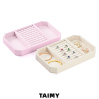 Plateau de présentation de bijoux en PU avec logo personnalisé, octogonal, multi-compartiments, pour bracelets et bagues, plateau de rangement pour comptoir de bijouterie, vente en gros