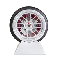 Mode Moderne En Plastique Forme De Roue Horloge Conception Table Horloge Décorative Cadeau Reloj Horloge De Bureau