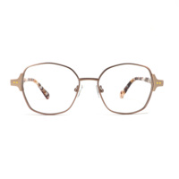 Gafas de Diseño Nueva Colección 2025, Gafas Ópticas Retro con Remaches, Acetato Carey y Metal Mixto, Monturas de Gafas Premium Unisex