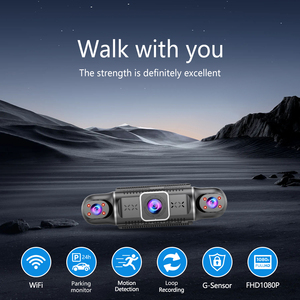 4 kênh Dash Camera 1080p * 4 phía trước phía sau và bên trong, được xây dựng trong GPS Wifi siêu đêm tầm nhìn miễn phí 32GB thẻ bãi đậu xe màn hình - Product Image 3