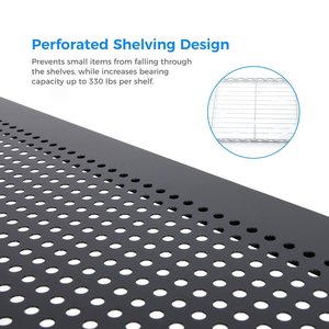 منظم تخزين بتصميم شبكي مع سطح مطلي بالبودرة، رف سلكي من <span class=keywords><strong>4</strong></span> طبقات مطلي بالكروم مع إطار فولاذي متين - Product Image 4