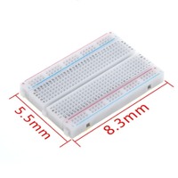Mini-breadboards transparents/blancs à 400 trous, connectables, sans soudure, pour tests de circuits et expériences