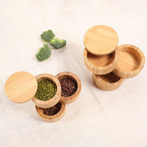 <b>Bamboo</b> Spice Jar With Flip Top Airtight Storage For Solid Seasonings Kitchen Condiment <b>Container</b> - Product Image 2