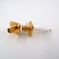Antena con 4 Orificios, Conector Coaxial RF SMA Hembra de 12.7mm con Brida Cuadrada, Aislante Extendido de 20mm y Pin de 3mm