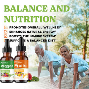 Supplément de gouttes liquides pour fruits et légumes 60ml L'équilibre minéral <span class=keywords><strong>multi</strong></span>-vitamines des fruits et légumes soutient les niveaux d'énergie - Product Image 6