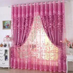 European style modern minimalist full blackout thickened finished curtains living room floral printed curtain designs