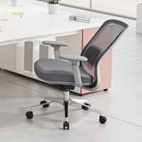 Chaise de bureau ergonomique à dossier moyen en tissu maillé, réglable en hauteur, pivotante, fonction balançoire, confortable pour la maison/le bureau