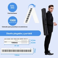 TERENCE V20 Foldable Semi-Weighted Digital Piano Electronic Keyboard Portable Built-In Speaker Rechargeable Instrument