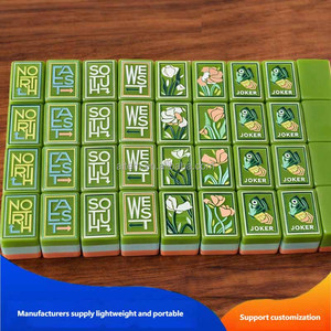 Tuiles de mahjong américaines modernes en acrylique sur mesure à 3 couches avec 160 cartes pour 4 joueurs, jeu élégant et luxueux pour adultes, cadeau - Product Image 5