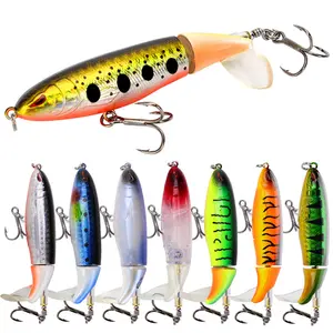 9cm 13g Top Water Popper Angel köder Künstlicher Hart köder 3D Augen köder Weich rotierender Schwanz Wobbler Angel gerät Pesca