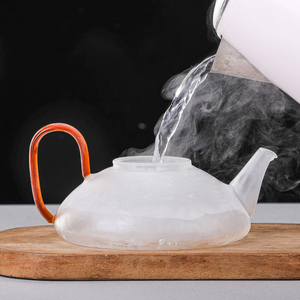 กาน้ำชาแก้วโบโรซิลิเกตก้นแบนพร้อมฝาสี ชุดน้ำ<span class=keywords><strong>ชา</strong></span>แก้วสำหรับ<span class=keywords><strong>ชา</strong></span>ดอกไม้บาน - Product Image 4