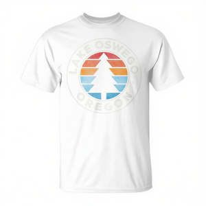T-shirt grafica vintage Lake Oswego Oregon a maniche corte girocollo unisex per adulti promozionale - Product Image 2