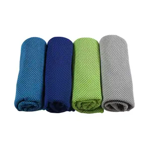Microfiber Quick Dry Square Shape Ployeaster Cooling Towel With PVC bag