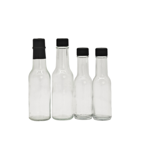 Empty 3oz 90ml Round <b>Glass</b> Sauce <b>Bottle</b> Clear Hot Sauce <b>with</b> Screen Printed Reducer Plastic <b>Lid</b> BPA Free Food Grade/ - Product Image 4