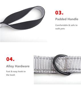 高級調節可能なナイロンペットハーネスソフトパッド入りエスケーププルーフプルベスト反射ハンドル無料サンプル犬用ハーネスリーシュコンボ - Product Image 6