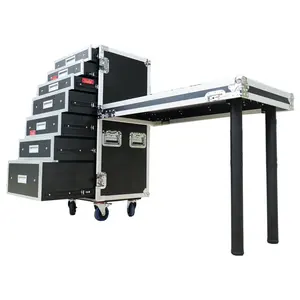 7 Drawer Production Work utility transport tool case trade show storage trunk flight case With Attachable Standing Lid Table