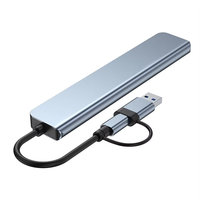 Hub USB 2 en 1 con Doble Conector, 8 en 1, USB 3.0, 2.0, Audio de 3.5mm, Carga PD, Divisor SD/TF, Adaptador Multipuerto, Hub USB 3.0