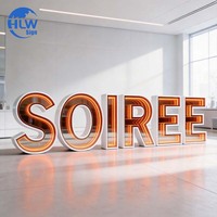 Lettres lumineuses autoportantes directes usine, enseigne LED miroir infini de 1,2 m, lumières multicolores, IP65