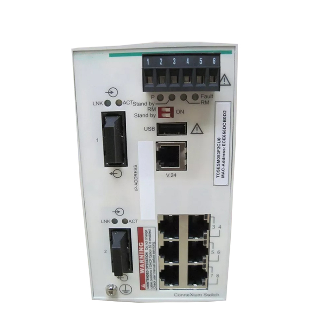 New Original TCSESM083F2CU0 ConneXium Managed Switch 6TX/2FX-MM 6 Ports for Copper +2 Ports for Fiber Optic Multimode PLC 220V