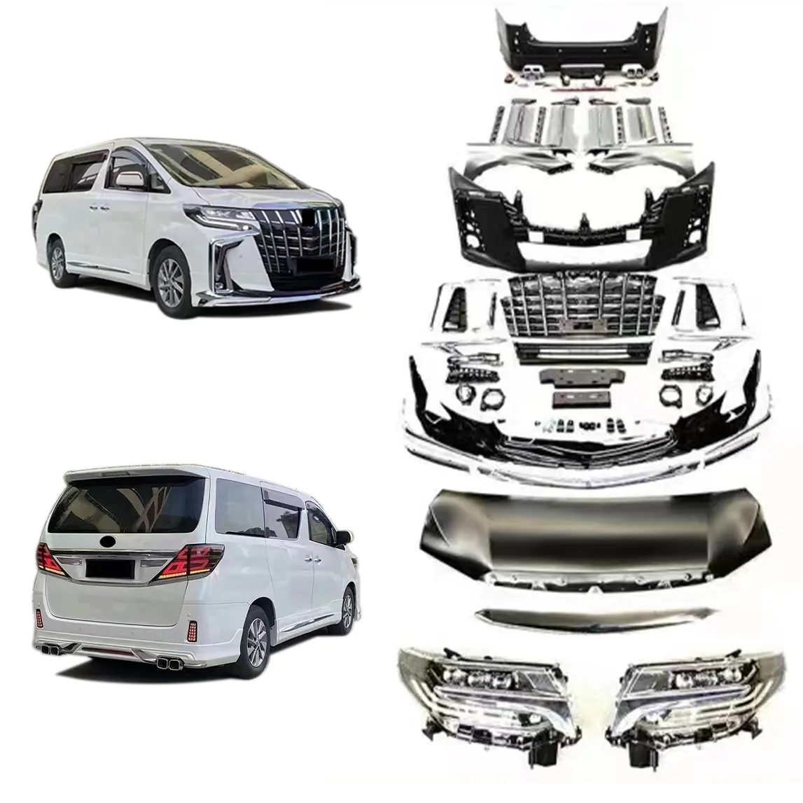 2022ใหม่ชุดร่างกายสำหรับ Toyota Alphard Vellfire Anh20 2008 2009 2010 2011 2012 2013 2014อัพเกรด2018 2020 2022 ANH30 35 Series