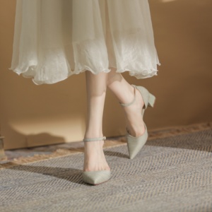 Zapatos de Tacón Alto de Satén con Pedrería para Hombre, Zapatos de Boda con Cordones y Punta Cuadrada - Product Image 2