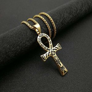 Egyptian Ankh Pendant Stainless Steel Necklace Unisex Hip Hop Fashion Jewelry Gift <b>Cross</b> Shape Sz071a - Product Image 3