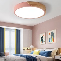 Plafonnier LED moderne simple nordique Macaron ultra-mince IP44 PVC lampe pour chambre d'enfant 24W/36W AC Source d'alimentation