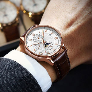 New Fashion Date <span class=keywords><strong>Quartz</strong></span> Men orologi Luxury Leather bands Clock Chronograph <span class=keywords><strong>Sport</strong></span> Mens orologio da polso impermeabile Relogio Masculino - Product Image 2