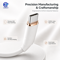 Câble de charge et de données USB 2.0 Type C vers Type C en silicone LUNGKAY pour téléphones, tablettes et marques de batteries externes, souple et flexible OEM ODM