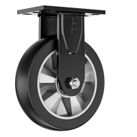 Roue pivotante en caoutchouc massif sans entretien, charge lourde, 3/4/5 pouces, noyau en aluminium, capacité 300 kg, avec frein, pour chariot de plateforme