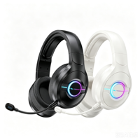Auriculares para Juegos Smailwolf L50 Tri-Modo con Efecto de Luz Espectral, Batería de Litio Recargable de 1000mAh y 70H de Duración, 360 °   Micrófono Plug&Play