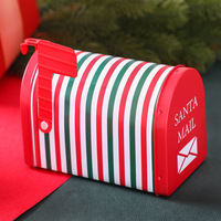 Boîte en fer blanc de qualité alimentaire en forme de boîte aux lettres personnalisée, conteneur cadeau de luxe pour les fêtes, pour bonbons, snacks, chocolat, logo personnalisable