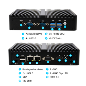 EGlobal yeni Intel Core I5-4200U fansız Mini PC 4GB/8GB <span class=keywords><strong>DDR3</strong></span> RAM MSATA SSD/HDD HD VGA çift ekran çift Lan çift Com Windows 10 - Product Image 5