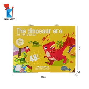 High Quality Dinosaur Double-side printing DIY 24 48 60 Pieces Cardboard Custom Jigsaw Puzzles for Children's Toys Large