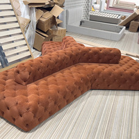 Canapé modulaire en cuir capitonné personnalisable de luxe, mobilier italien de luxe, Foshan