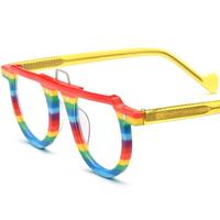 Gafas de acetato multicolor, diseño de marca Wome, montura de gafas redondas, gafas ópticas, gafas transparentes