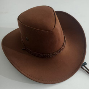 Custom Logo American <strong>Western</strong> Cowgirl Party Club Bar Headwear Outdoor Women Man Sunshade Suede Top Wide Brim Cowboy <strong>Hat</strong> - Product Image 3