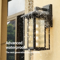 Lampe murale solaire extérieure rétro créative moderne en aluminium LED étanche pour jardin, villa, éclairage paysager