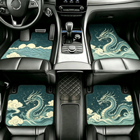 Tapis de sol de voiture antidérapants et imperméables en gros, motif dragon chinois, imprimés sur mesure, 4 pièces, tapis universels pour voiture