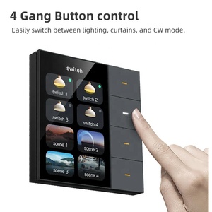 Tuya <span class=keywords><strong>Smart</strong></span> Life APP 3.5インチディスプレイ スイッチ Zigbee 4連ライト 調光パネル カーテンスイッチ 86mm - Product Image 3